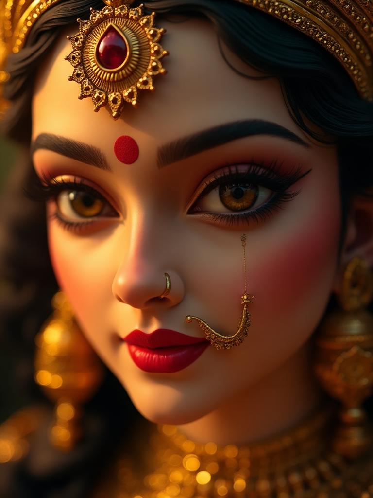 Cinematic portrait of Goddess Durga