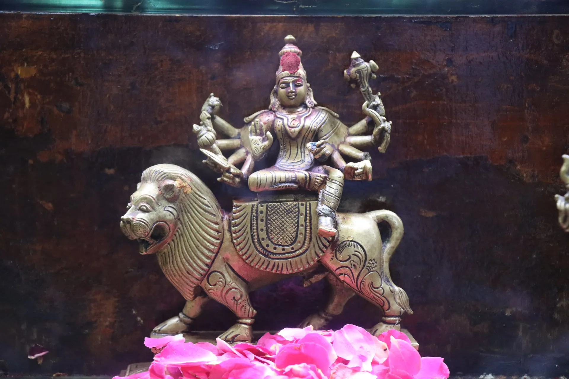 Goddess Durga worship during Navaratri at Swami Narayanan Temple