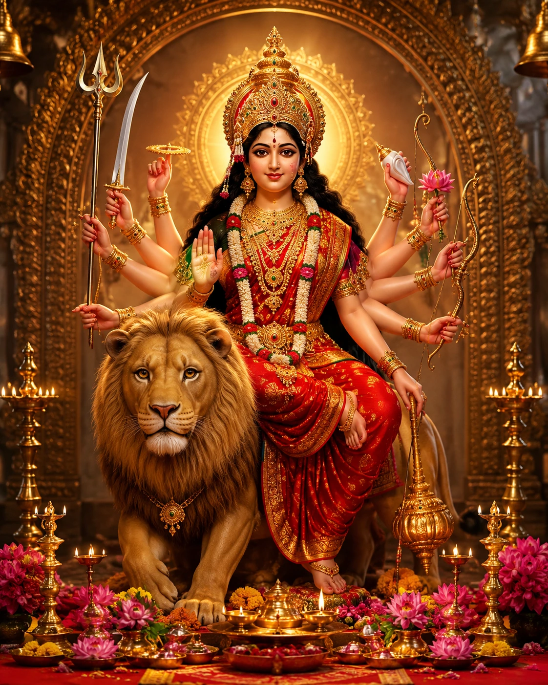Goddess Durga worship during Navaratri Durga Puja