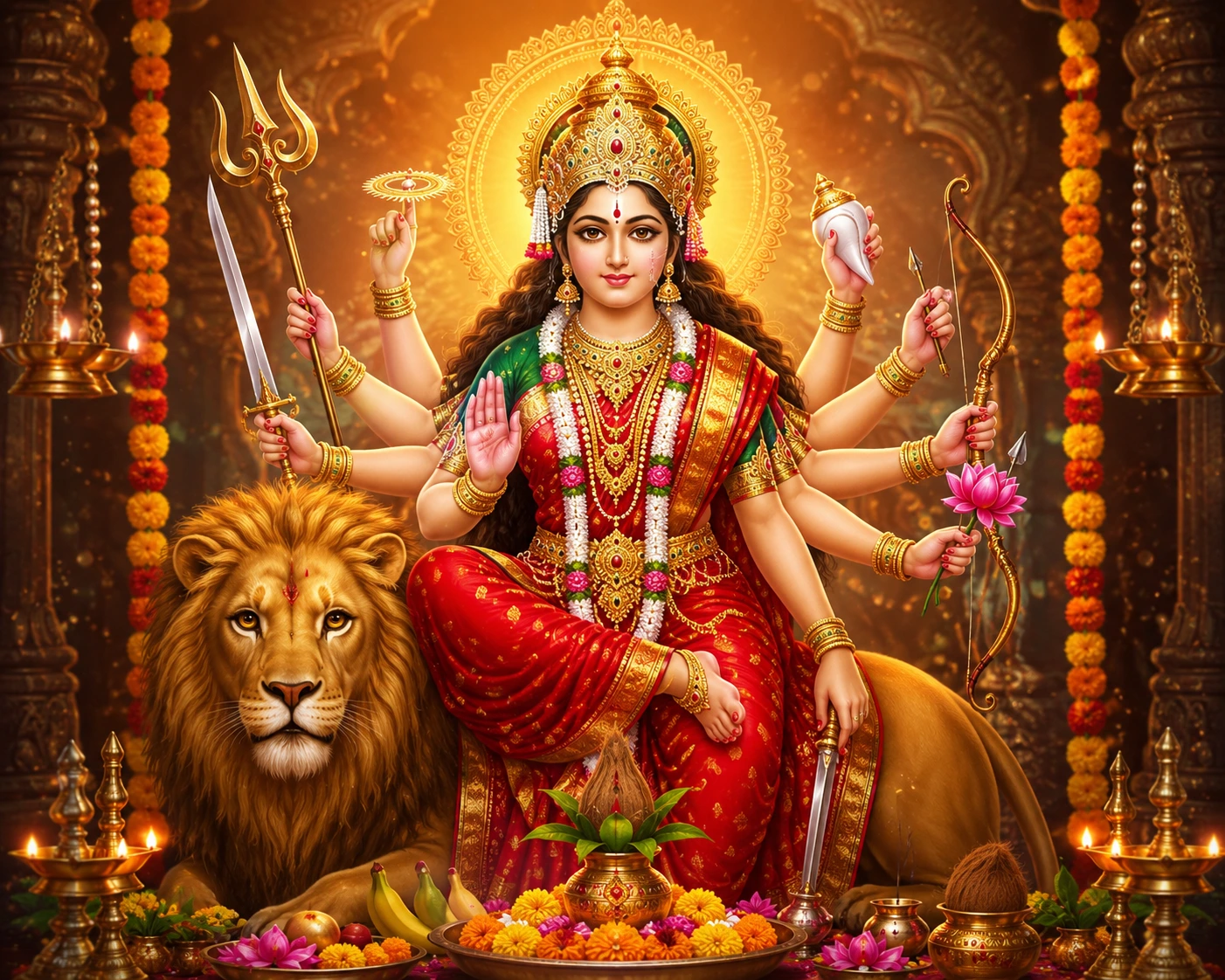 Devotee participating in personalized Navaratri Durga Pooja live online